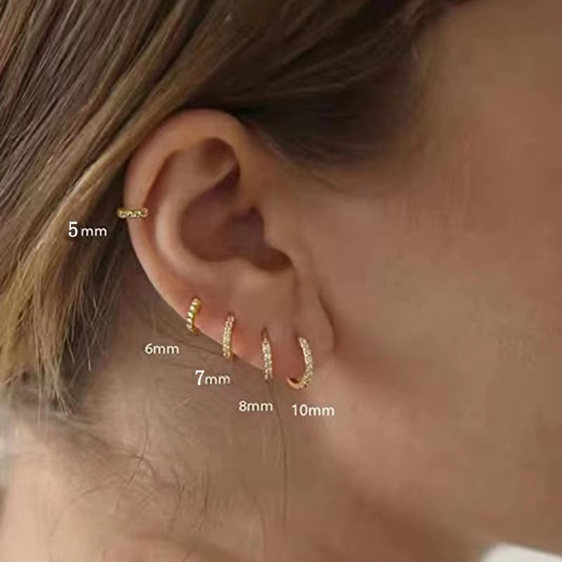 Lumière Mini Crystal Hoops – Sleek Shine in a Subtle Spark